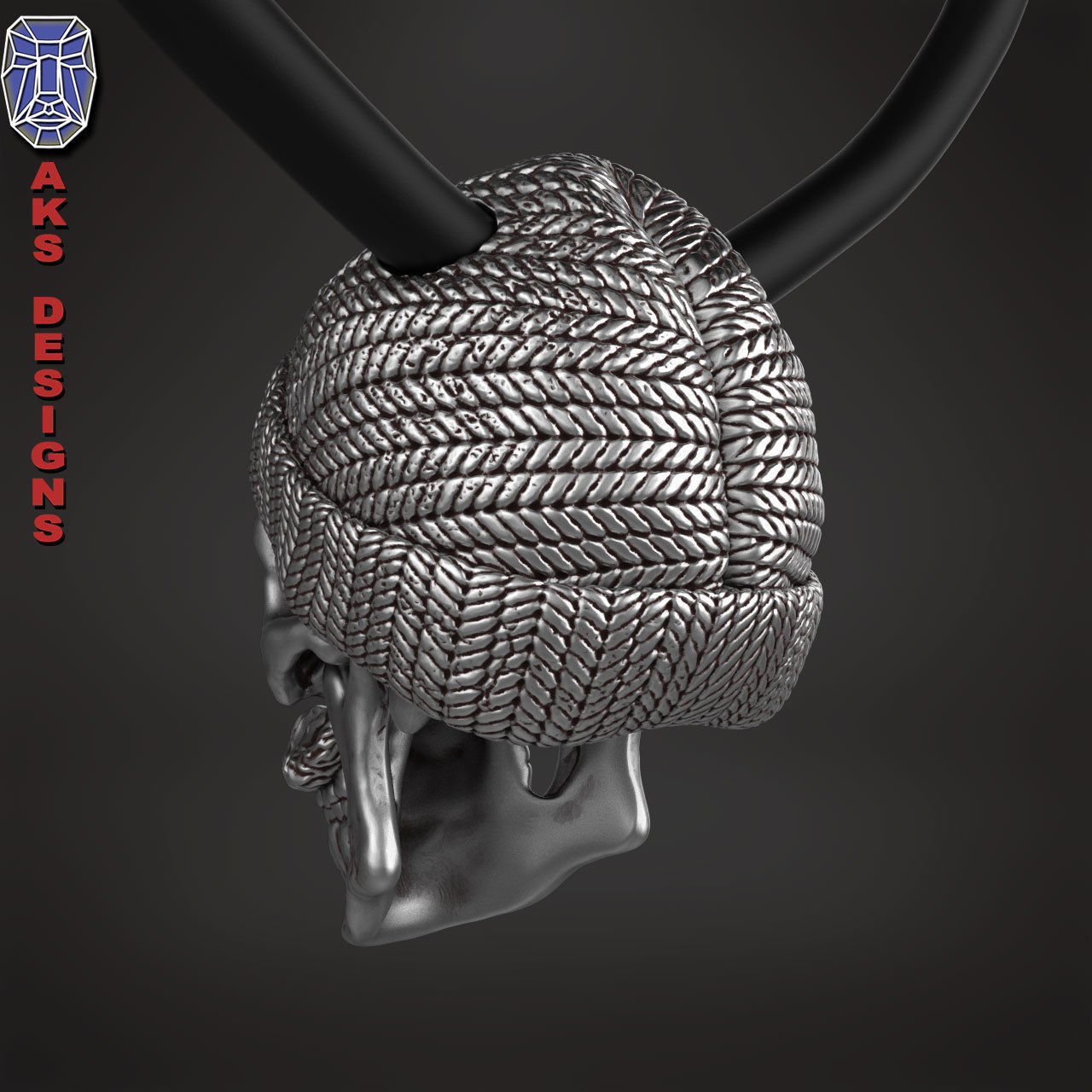 skull Pendant Jewelry skull with cap ver 2 3D print model_9