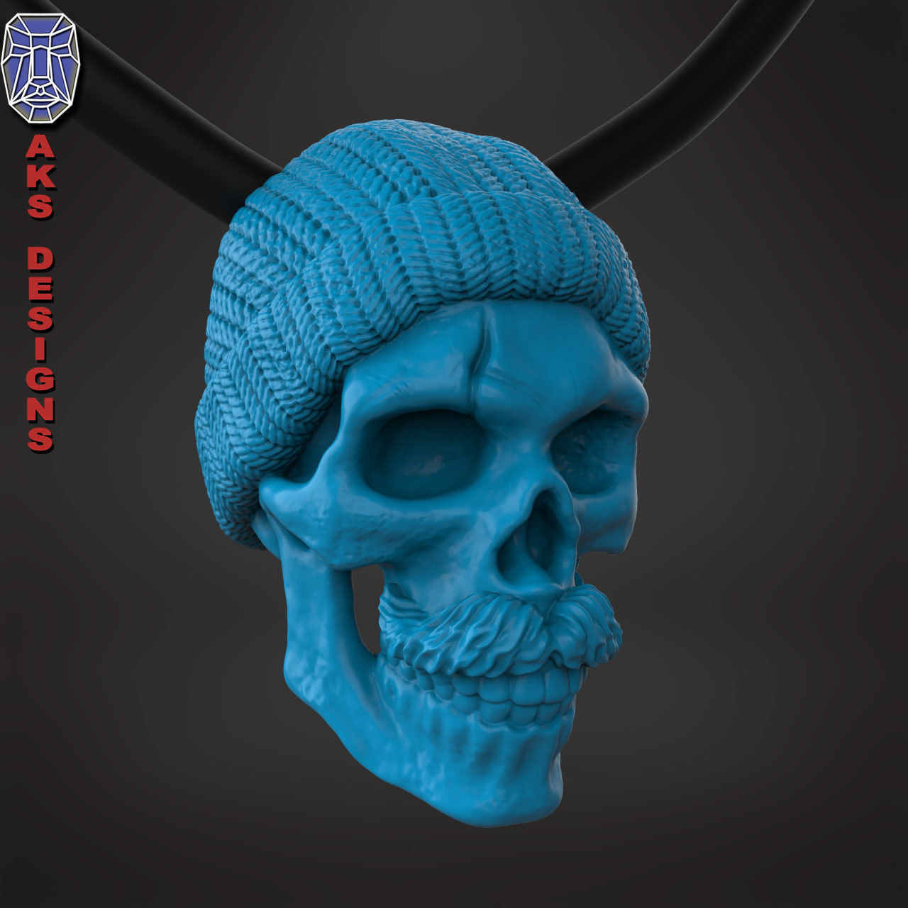 skull Pendant Jewelry skull with cap ver 2 3D print model_14