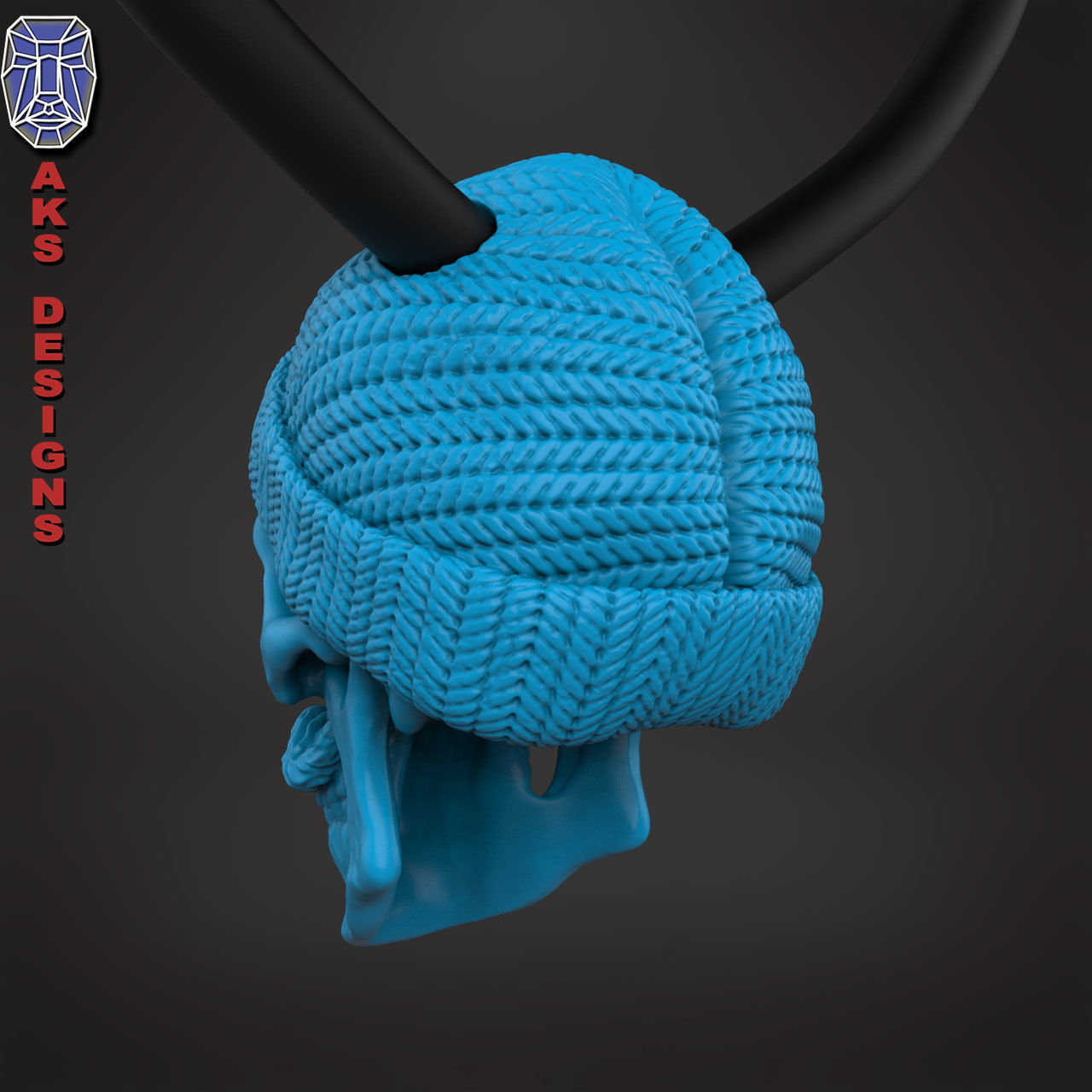 skull Pendant Jewelry skull with cap ver 2 3D print model_11