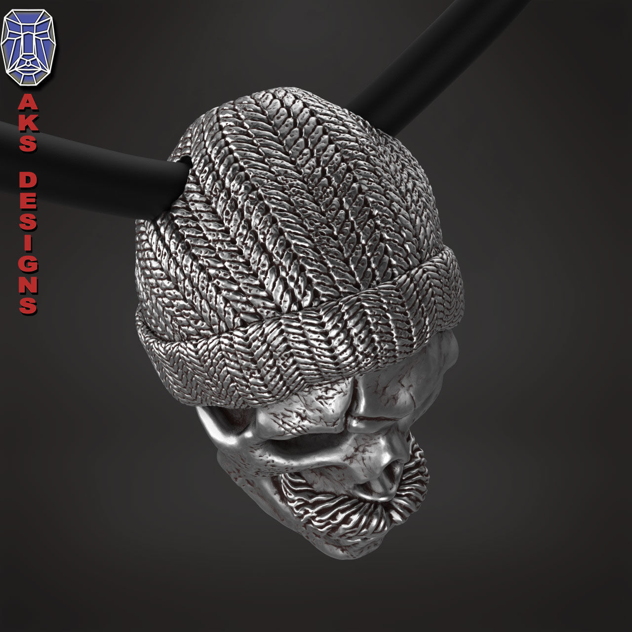 skull Pendant Jewelry skull with cap ver 2 3D print model_15