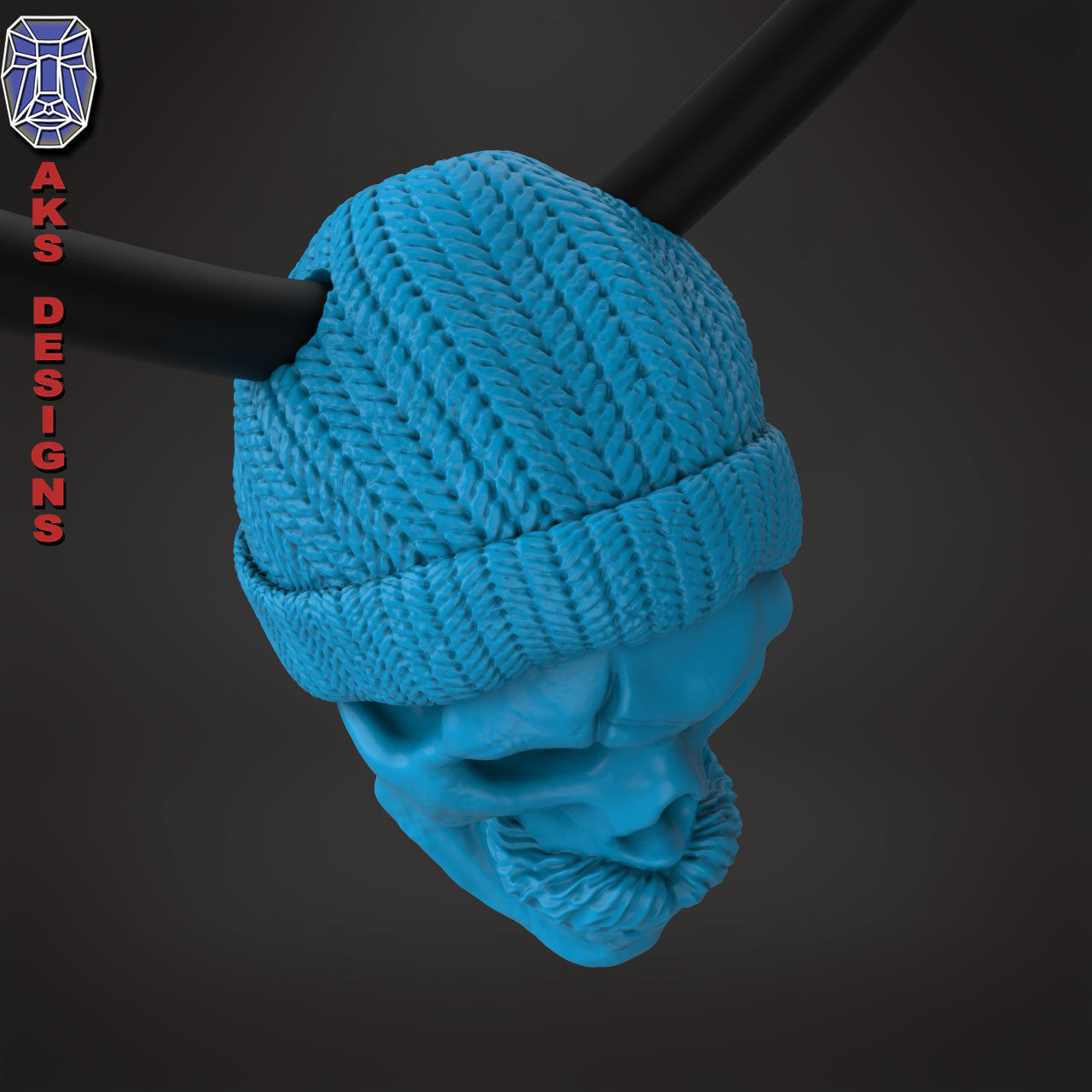skull Pendant Jewelry skull with cap ver 2 3D print model_17