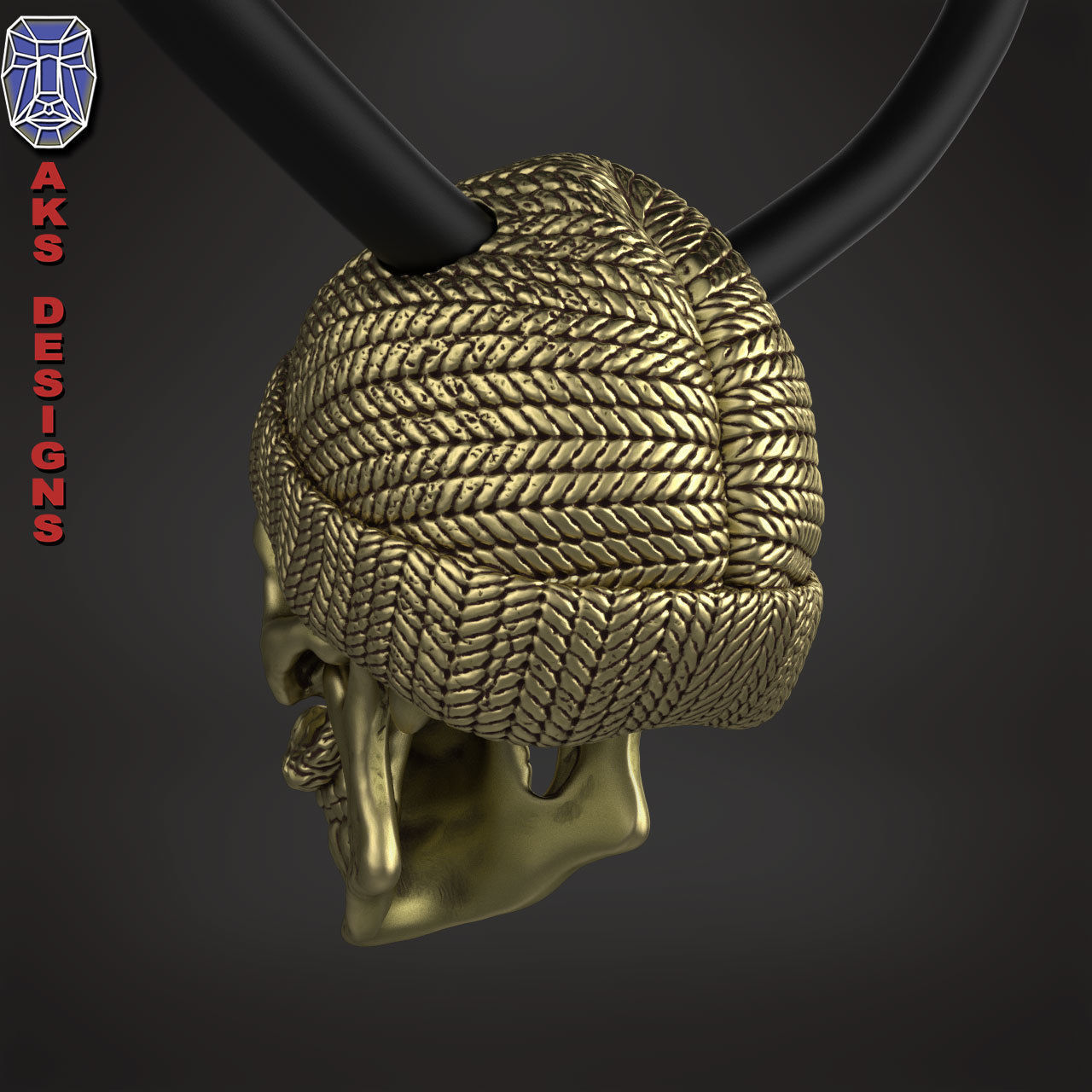 skull Pendant Jewelry skull with cap ver 2 3D print model_10