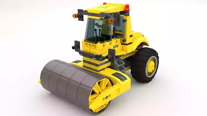 Lego Road Roller and worker  3D model
