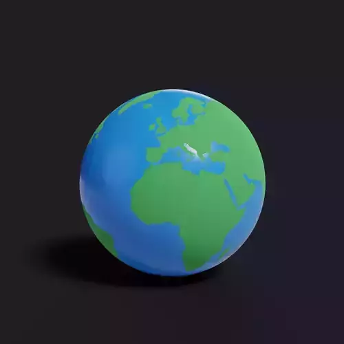 Low poly stylized earth