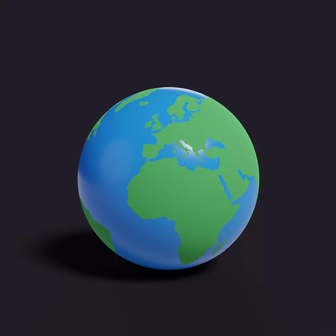 Low poly stylized earth Low-poly 3D model