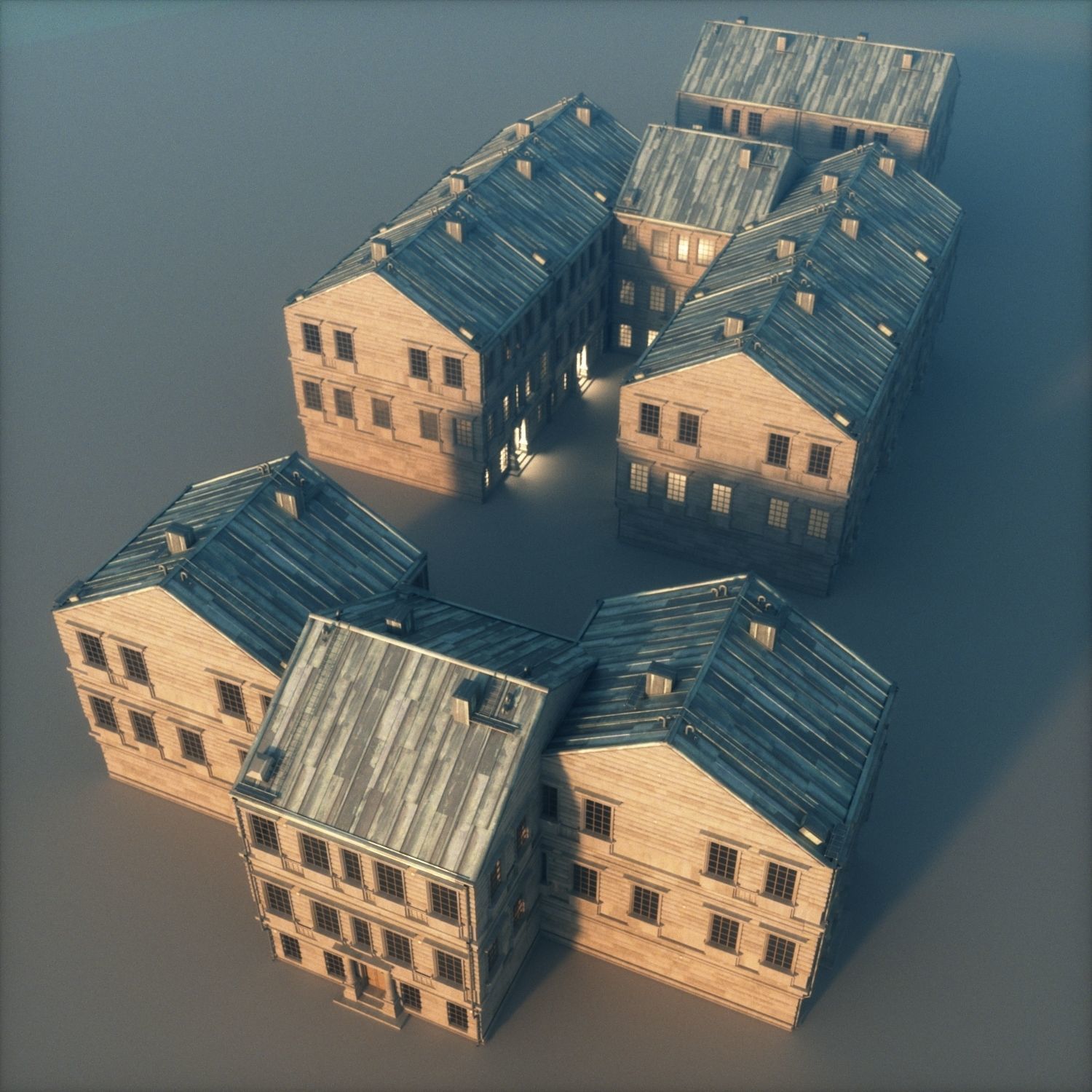 Old appartment building 1700s B 3D model_3