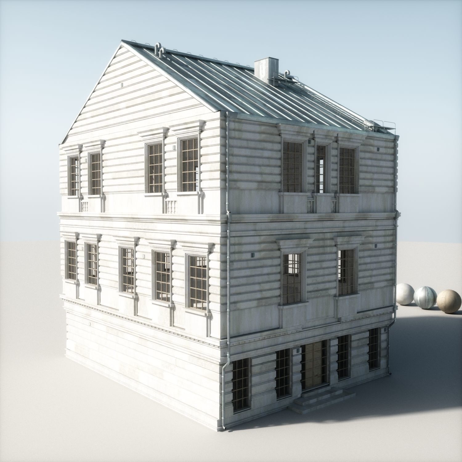 Old appartment building 1700s B 3D model_7