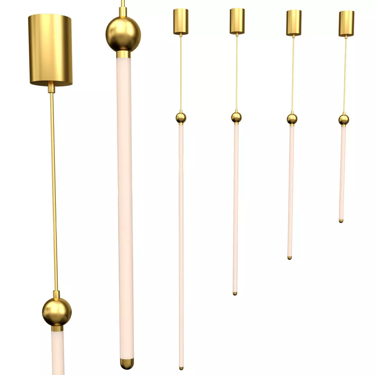 DIVERT five gold and pendant lights 3D model