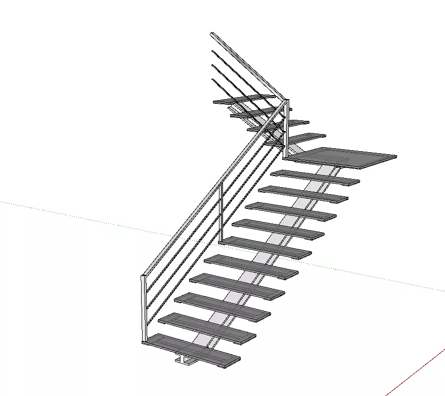 Glass stair Free 3D model_0