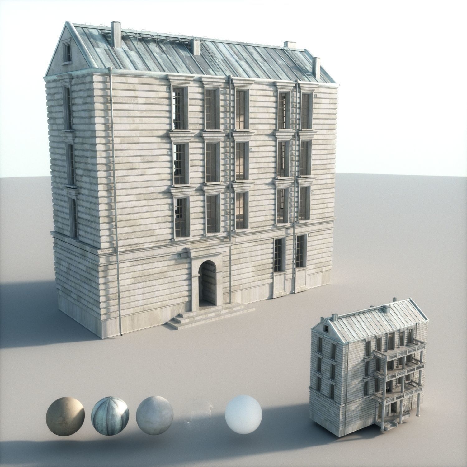 Old appartment building 1700s C 3D model_7
