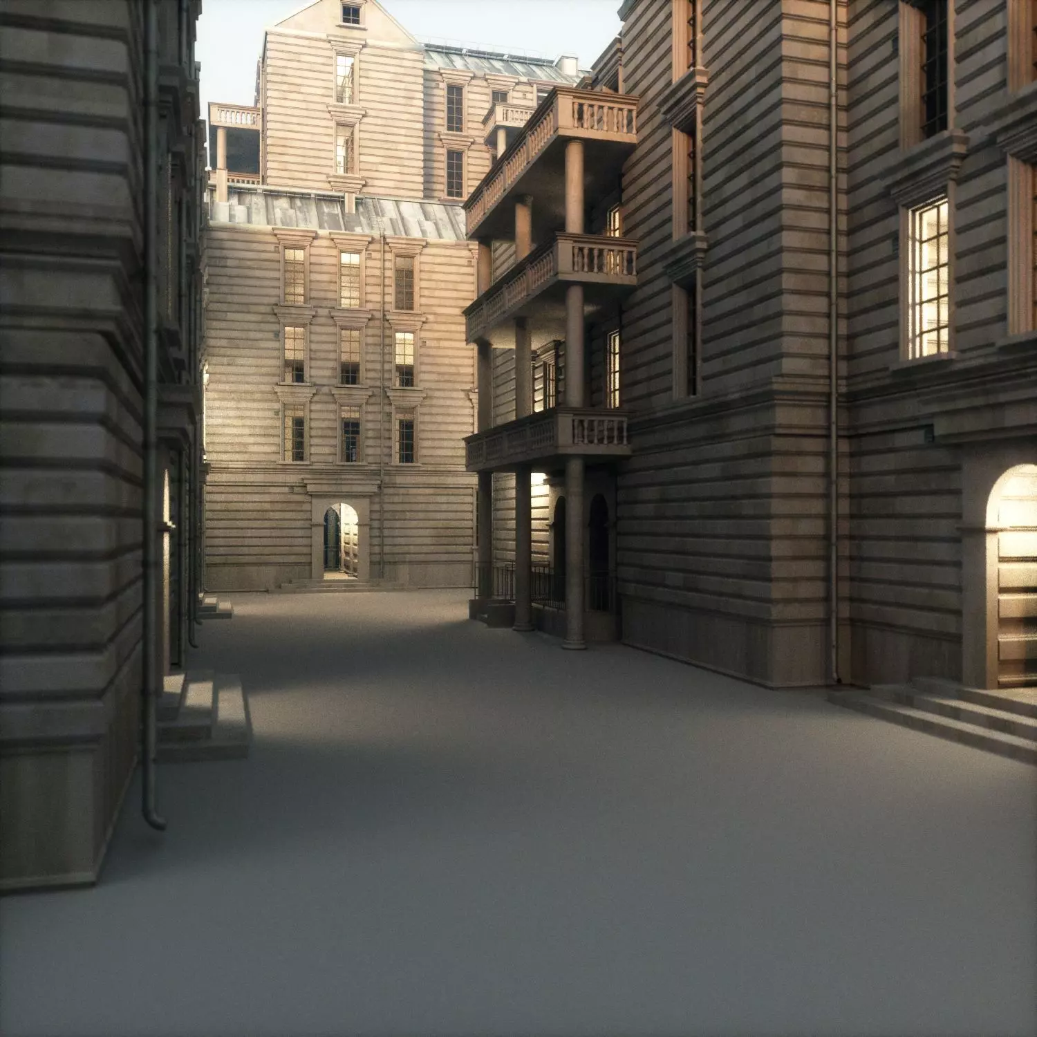Old appartment building 1700s C 3D model_0