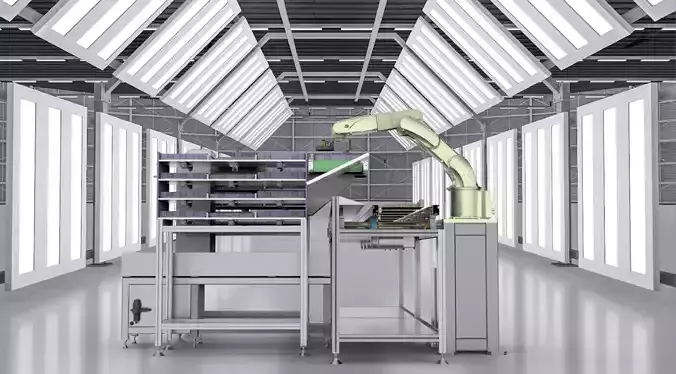 Automatic memory module assembly machine 3D model