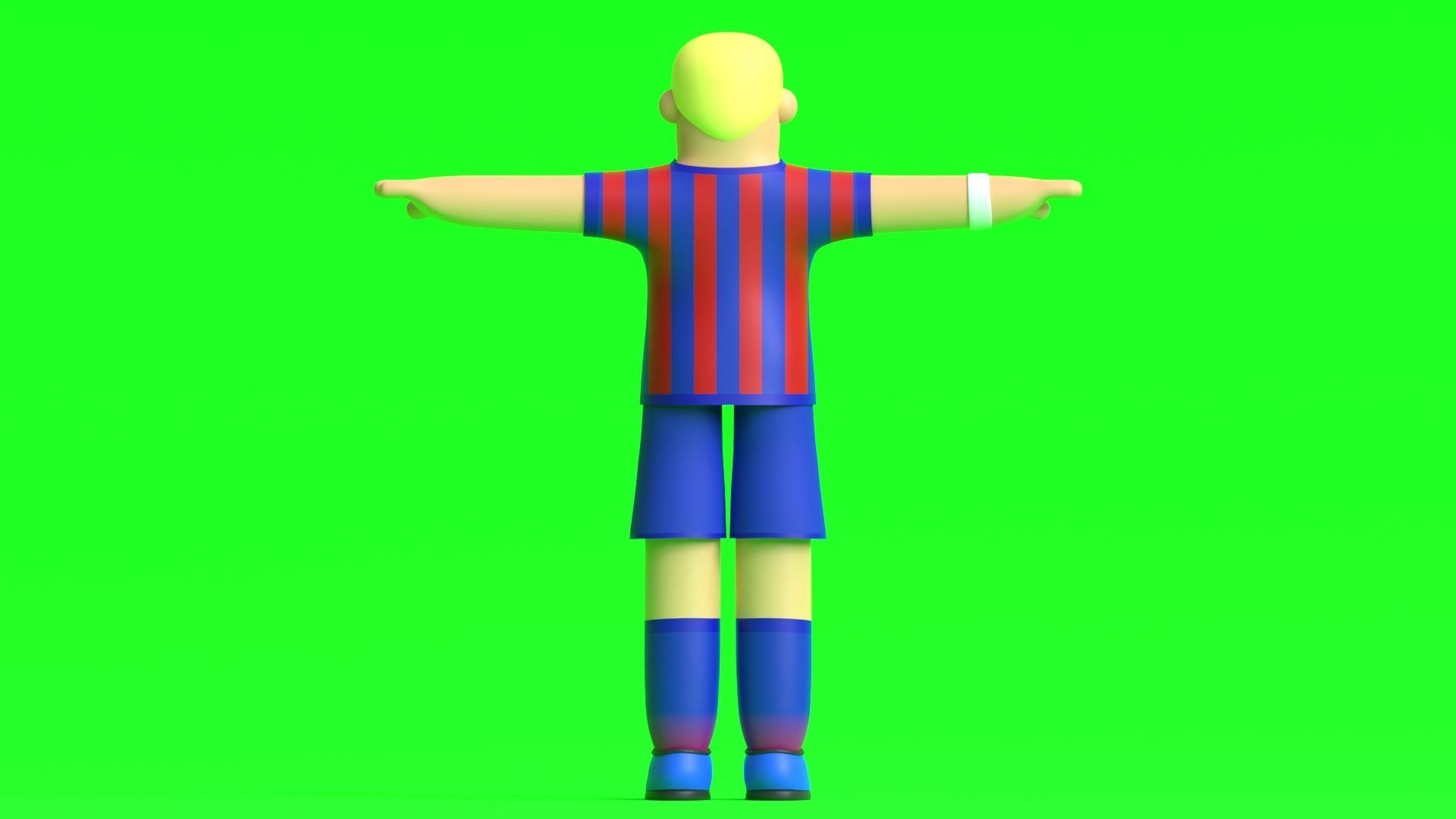 Minimal Soccer player 3D Cartoon Character 3D model_10