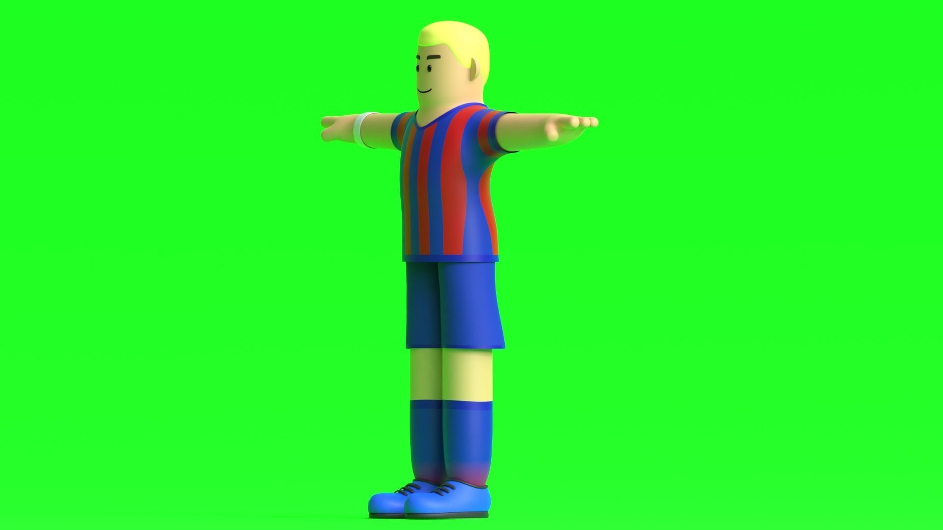Minimal Soccer player 3D Cartoon Character 3D model_29