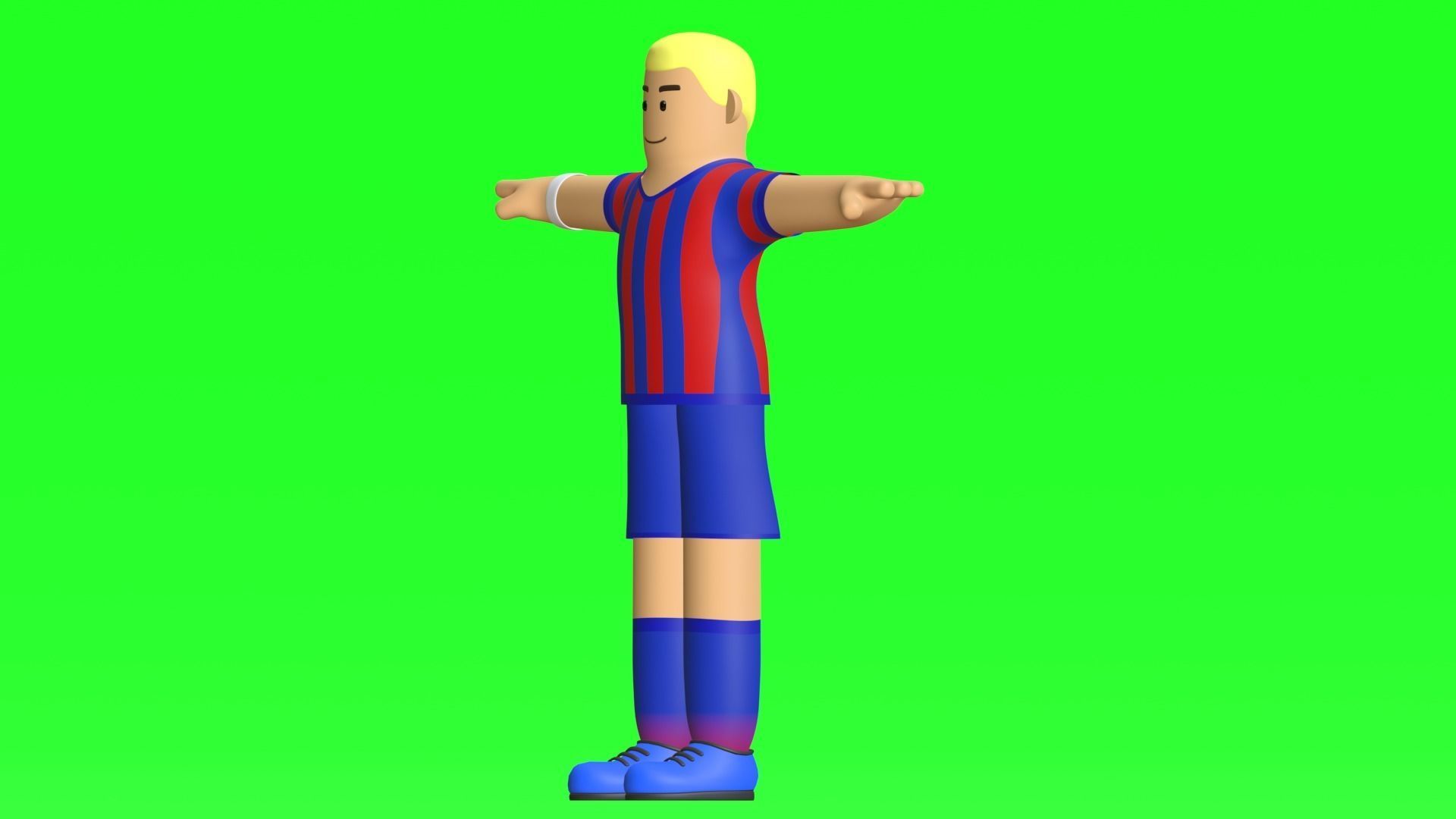 Minimal Soccer player 3D Cartoon Character 3D model_31