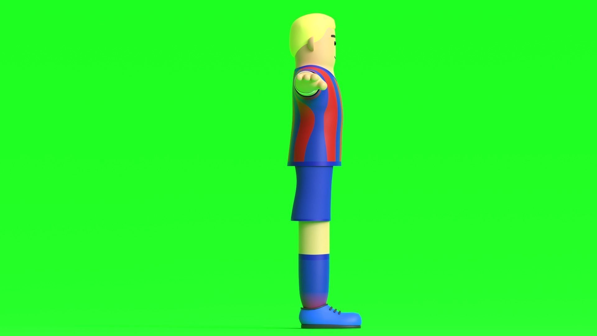 Minimal Soccer player 3D Cartoon Character 3D model_9