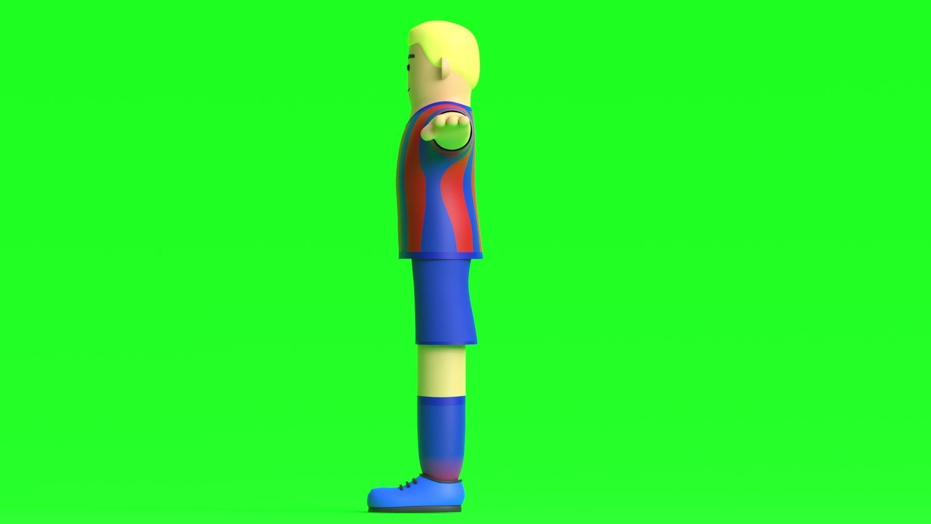 Minimal Soccer player 3D Cartoon Character 3D model_11