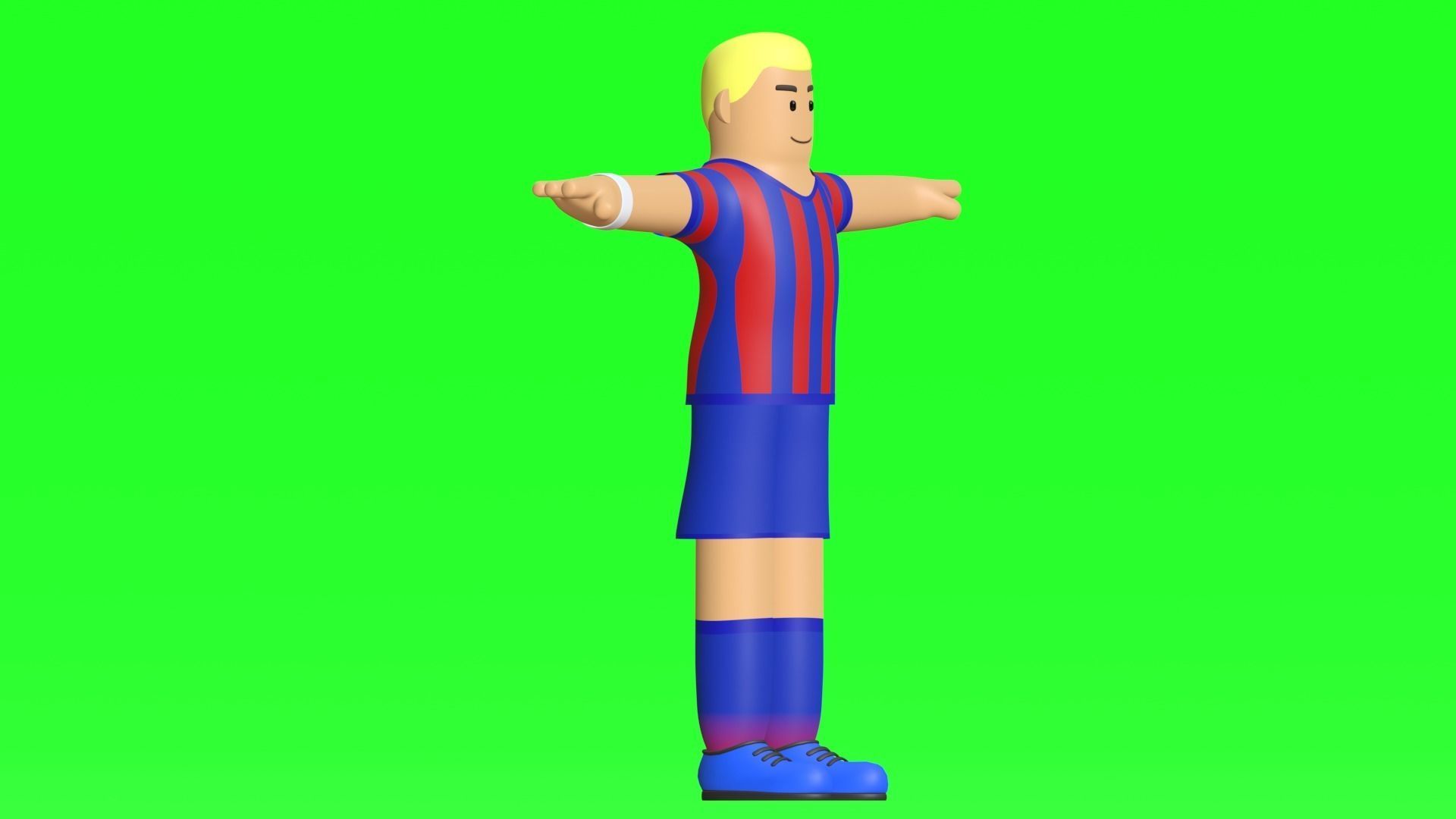 Minimal Soccer player 3D Cartoon Character 3D model_30