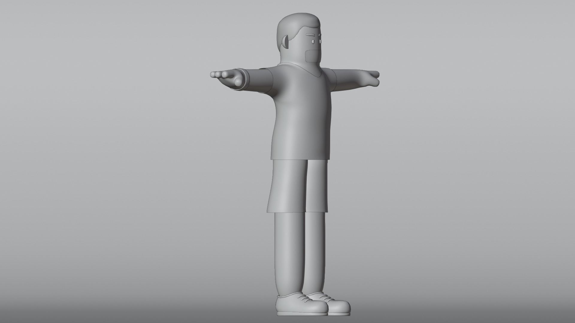 Minimal Soccer player 3D Cartoon Character 3D model_32
