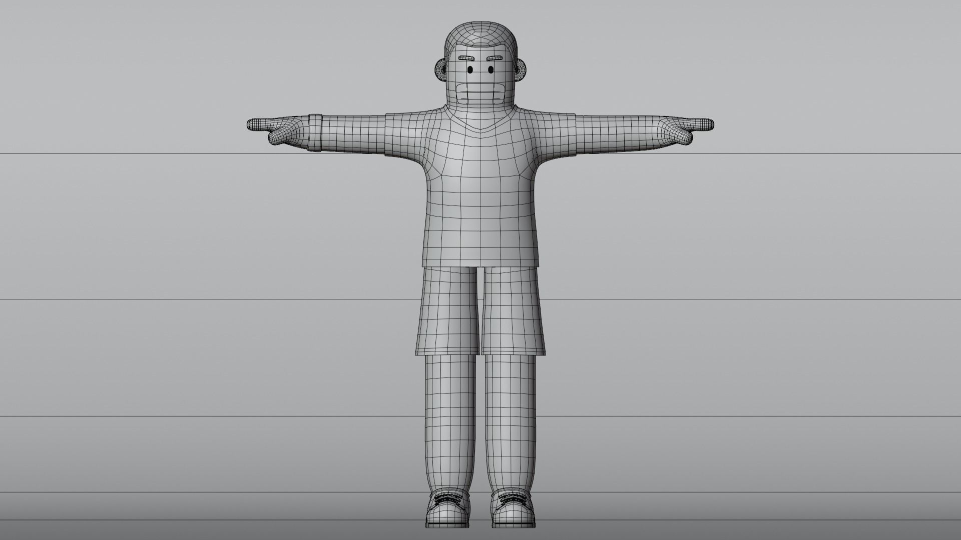 Minimal Soccer player 3D Cartoon Character 3D model_20