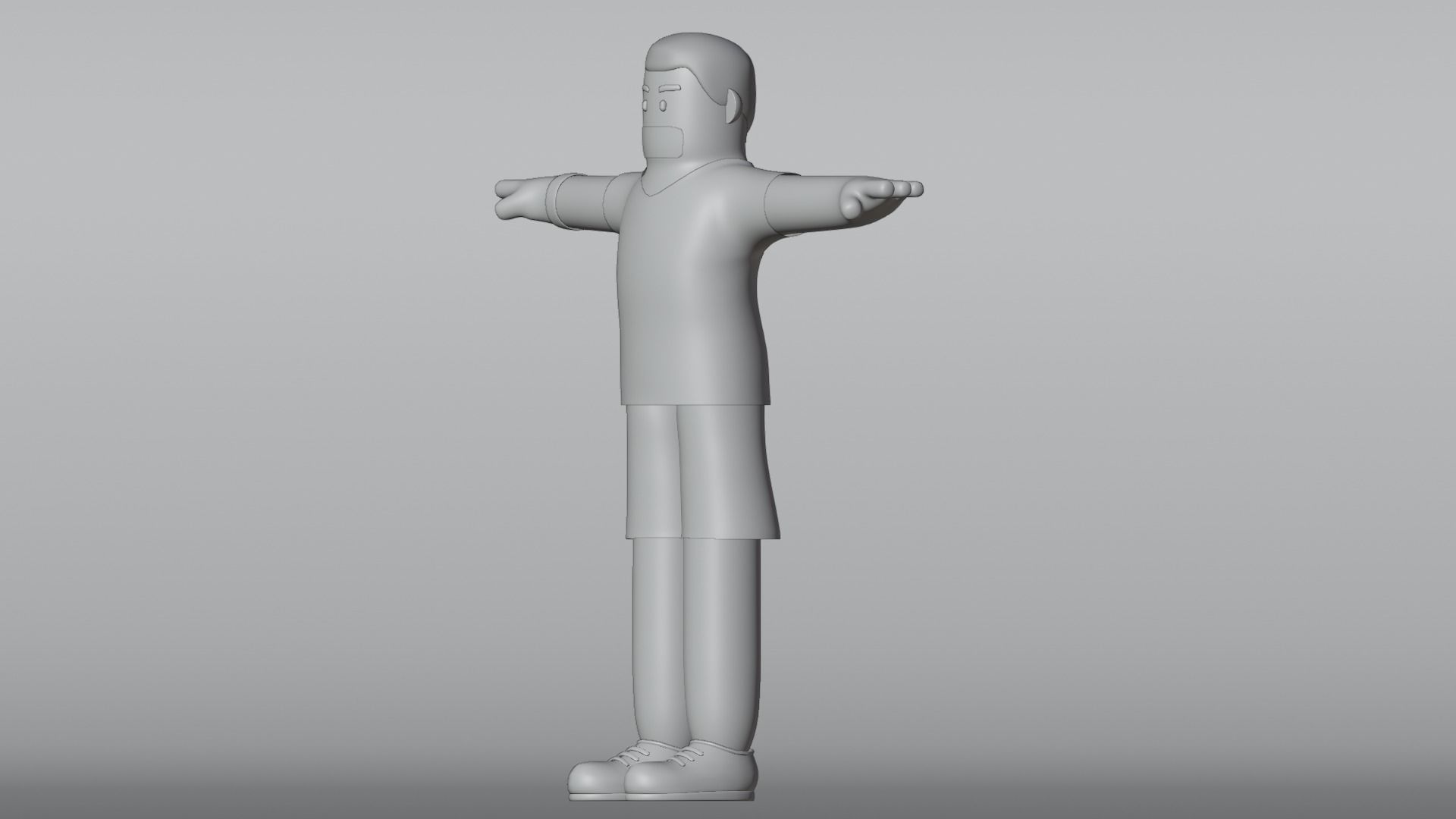 Minimal Soccer player 3D Cartoon Character 3D model_33