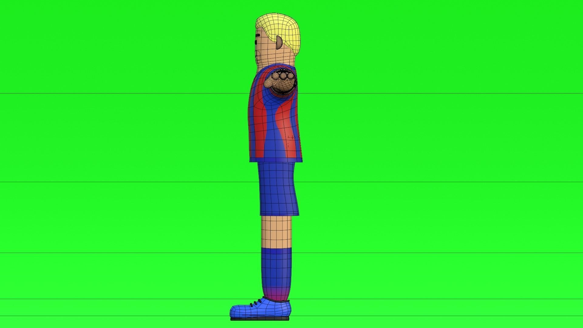 Minimal Soccer player 3D Cartoon Character 3D model_27