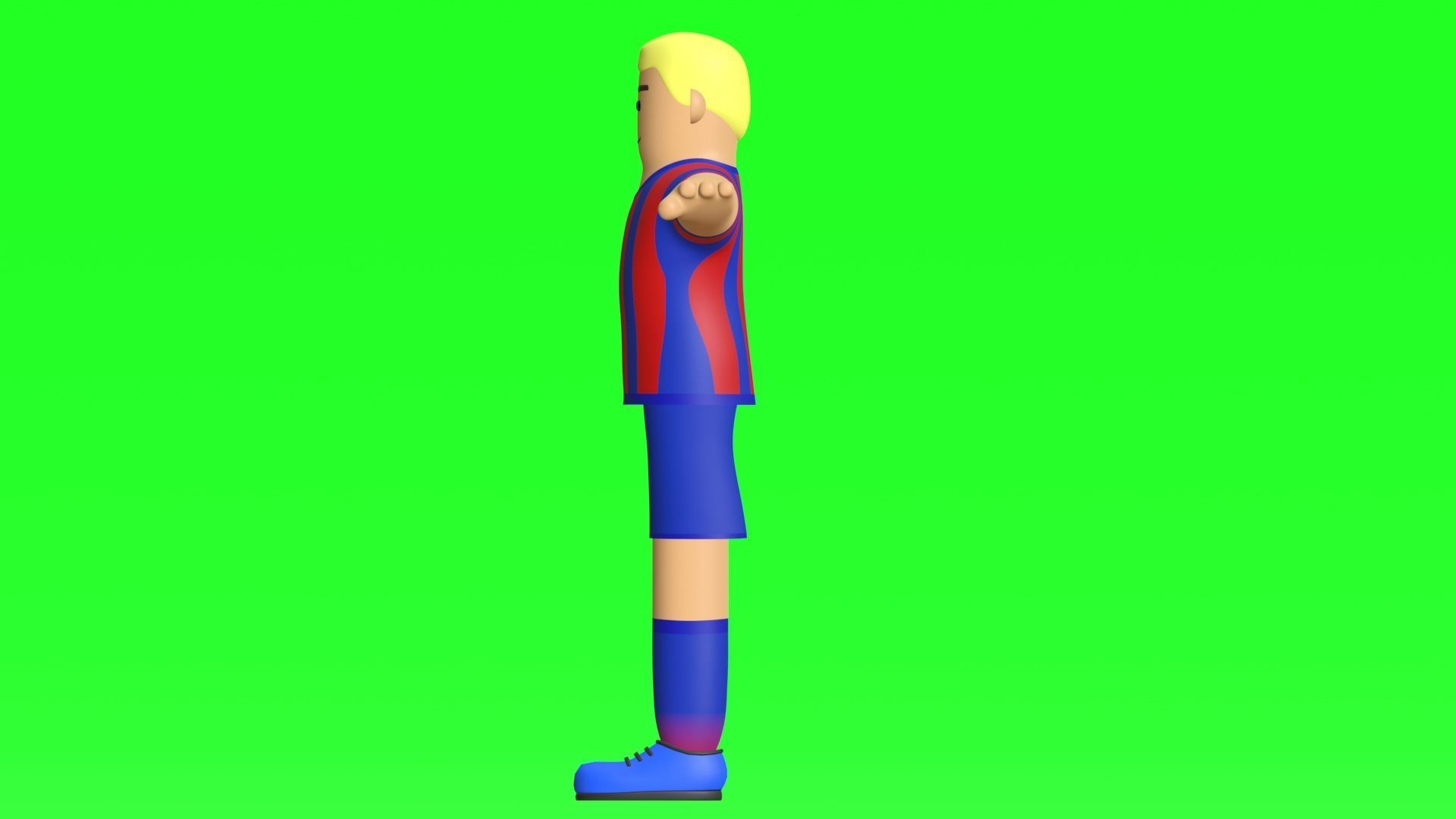 Minimal Soccer player 3D Cartoon Character 3D model_15
