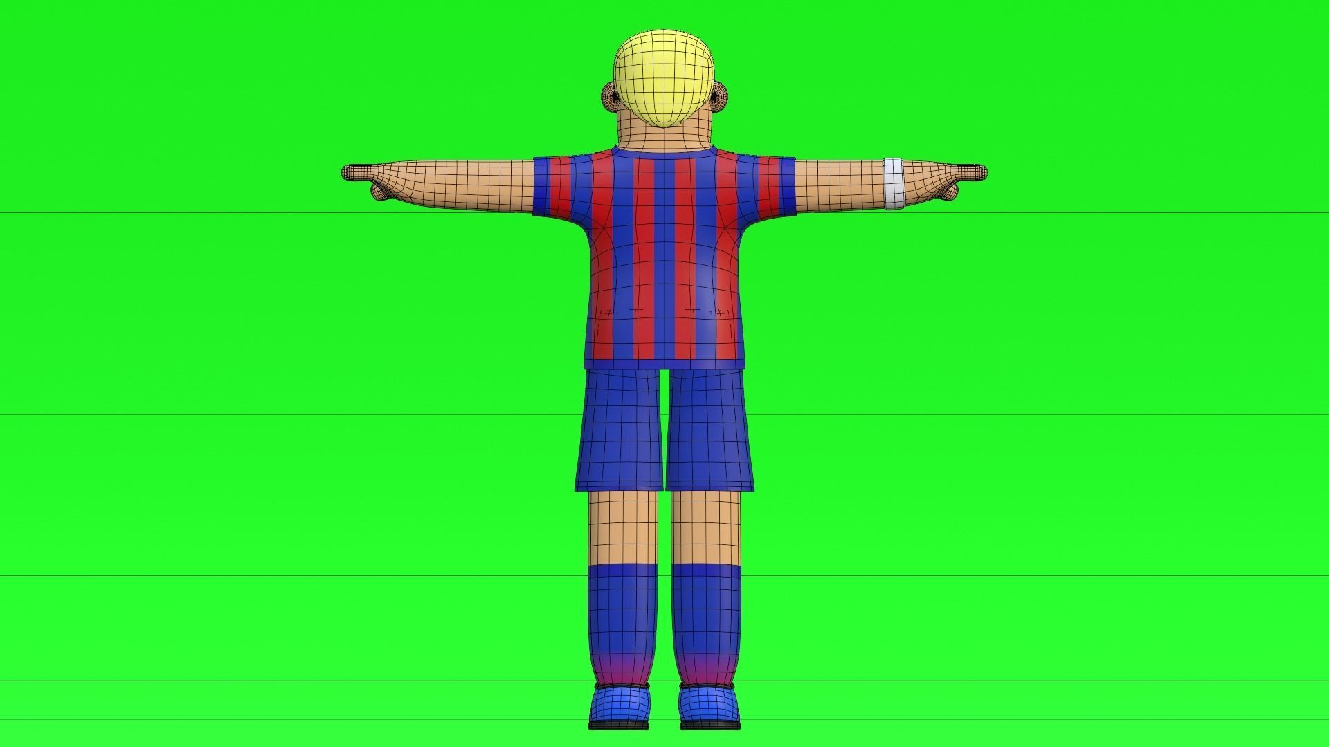 Minimal Soccer player 3D Cartoon Character 3D model_26
