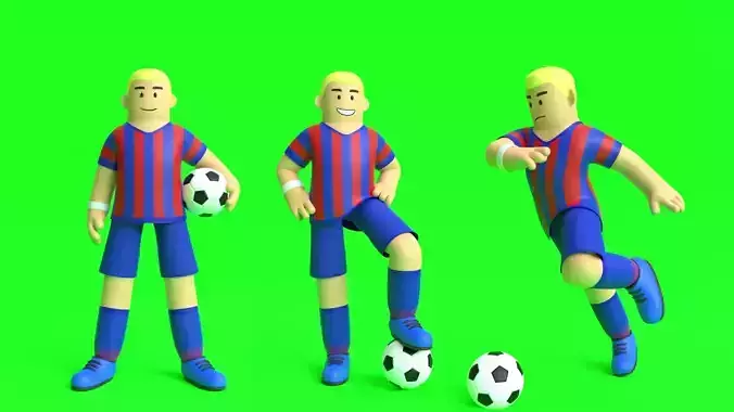 Minimal Soccer player 3D Cartoon Character