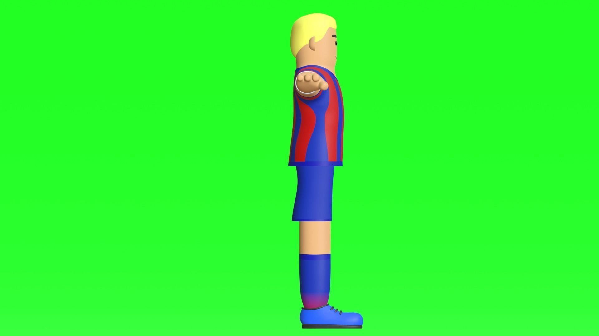 Minimal Soccer player 3D Cartoon Character 3D model_13