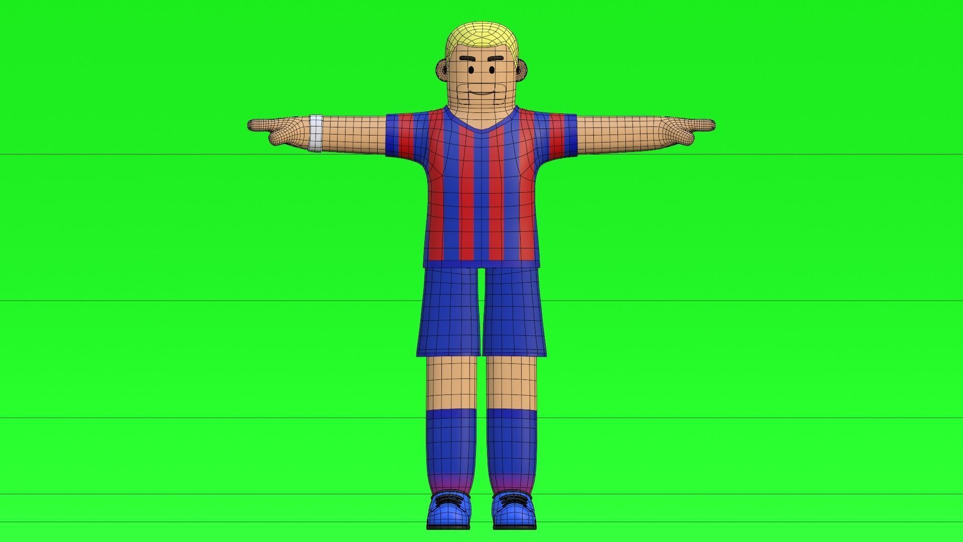 Minimal Soccer player 3D Cartoon Character 3D model_24