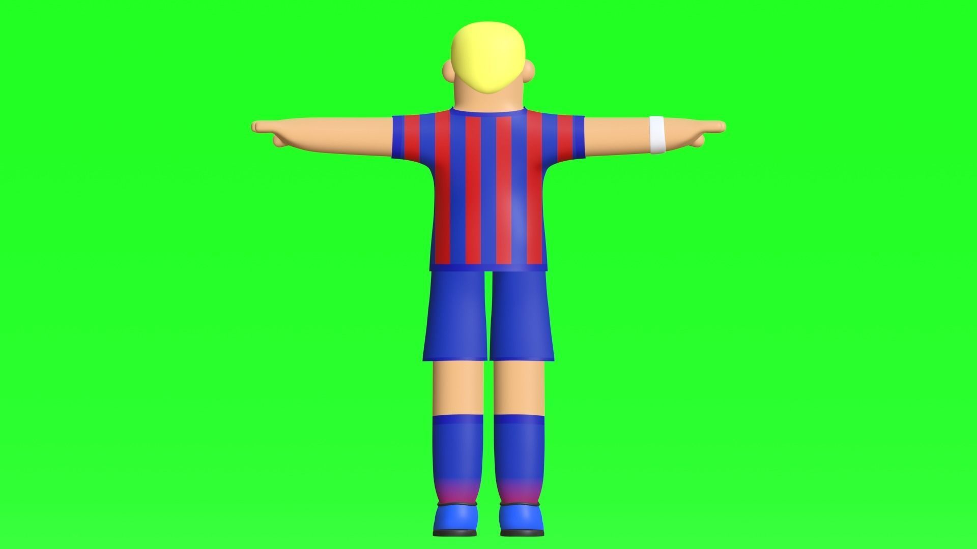 Minimal Soccer player 3D Cartoon Character 3D model_14