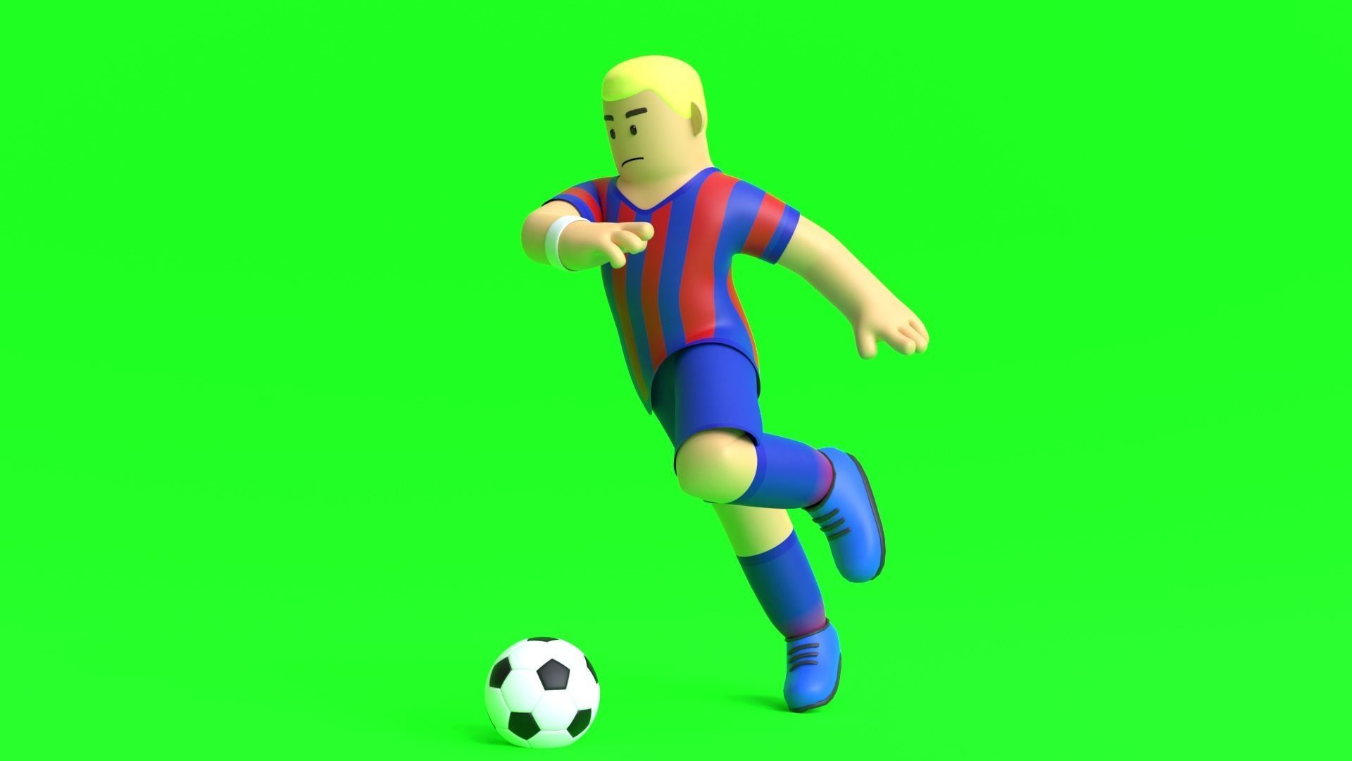 Minimal Soccer player 3D Cartoon Character 3D model_4