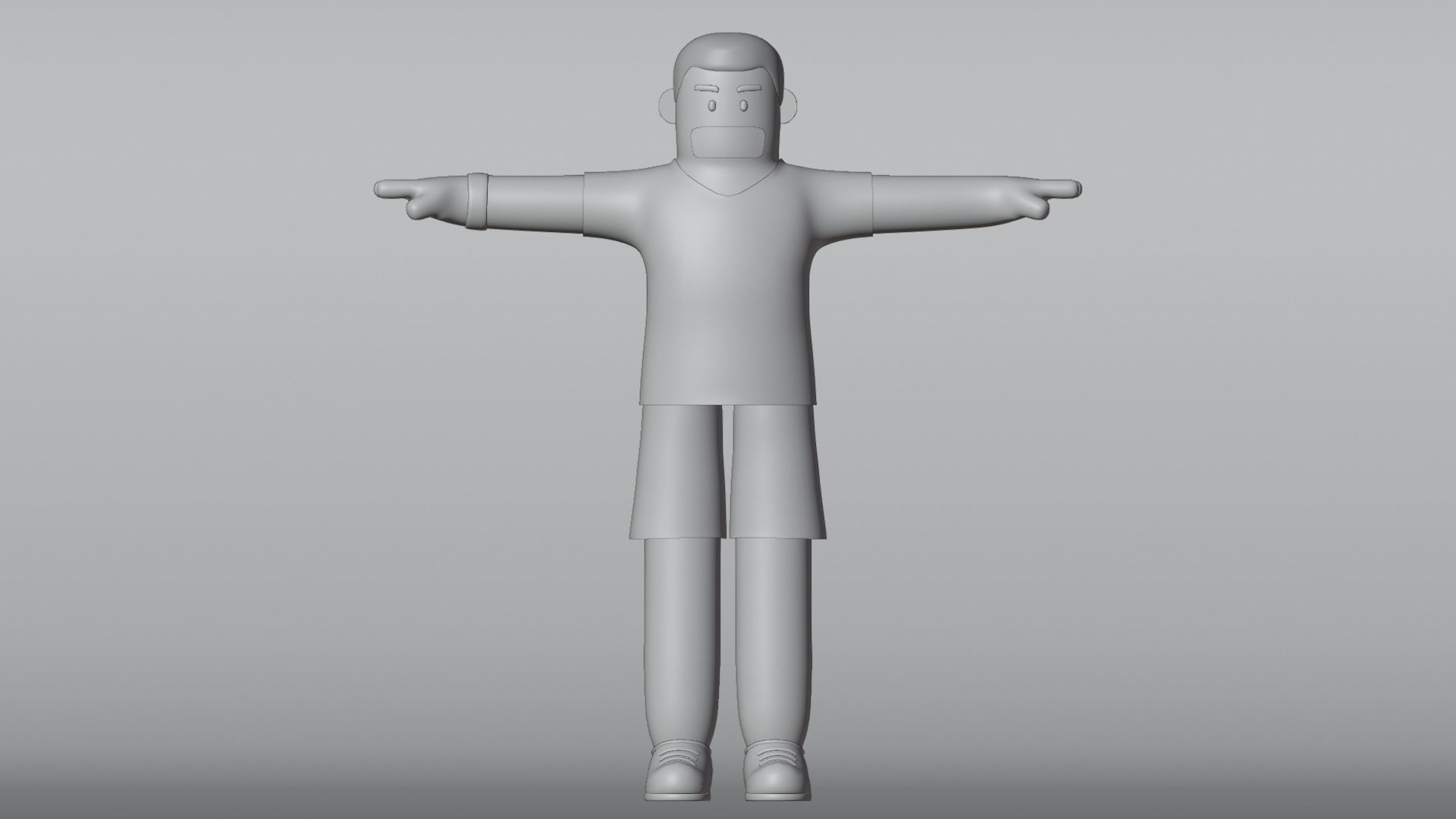 Minimal Soccer player 3D Cartoon Character 3D model_16