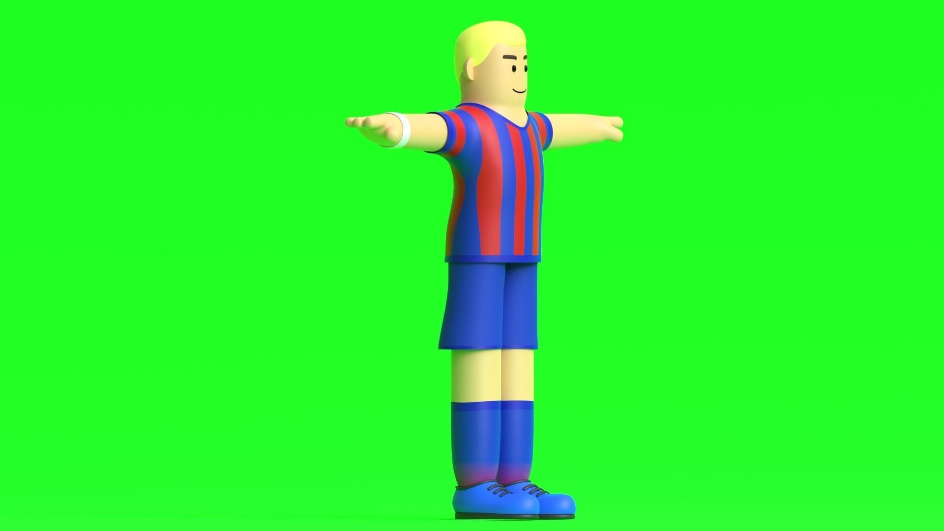 Minimal Soccer player 3D Cartoon Character 3D model_28