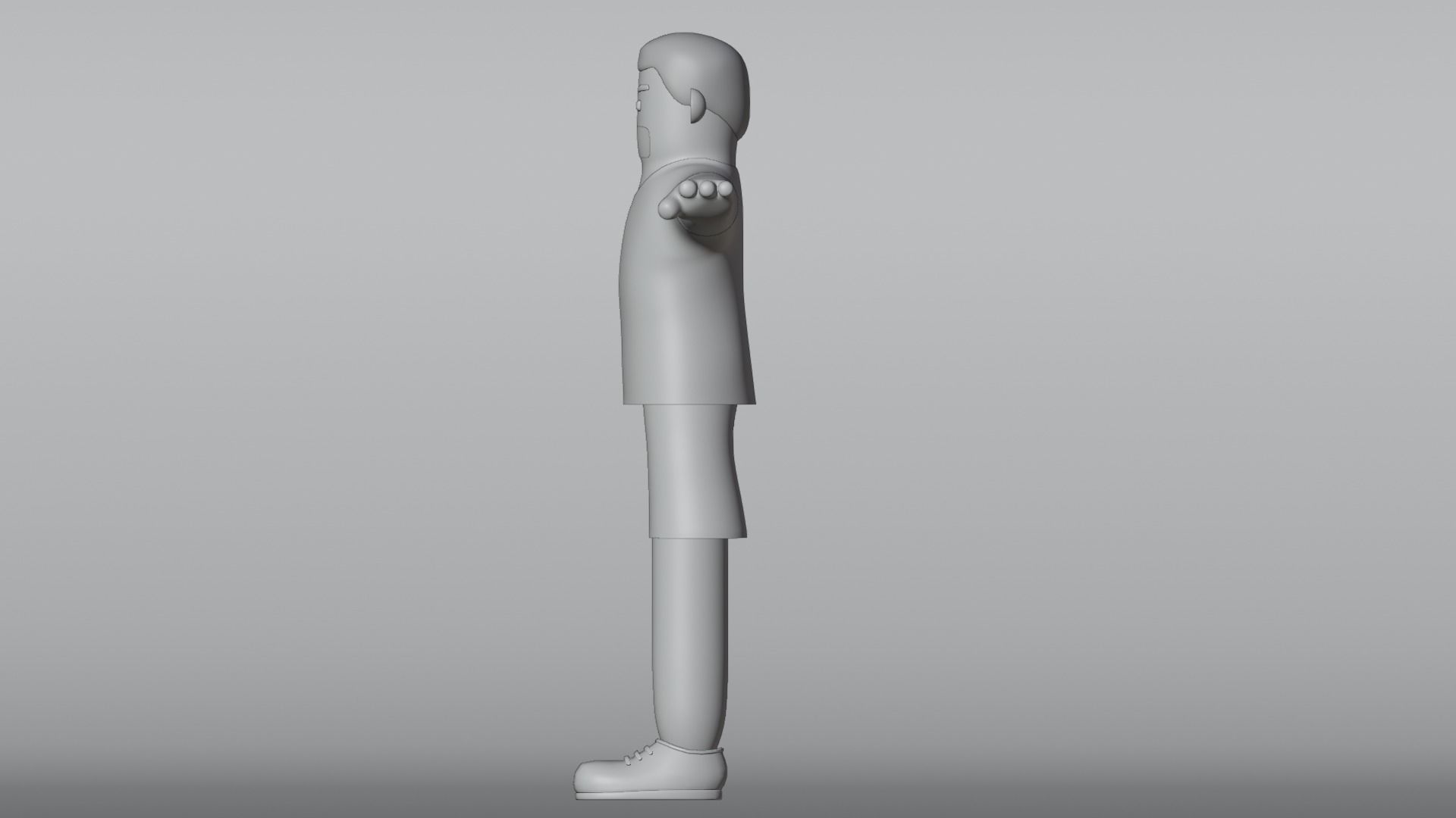 Minimal Soccer player 3D Cartoon Character 3D model_19