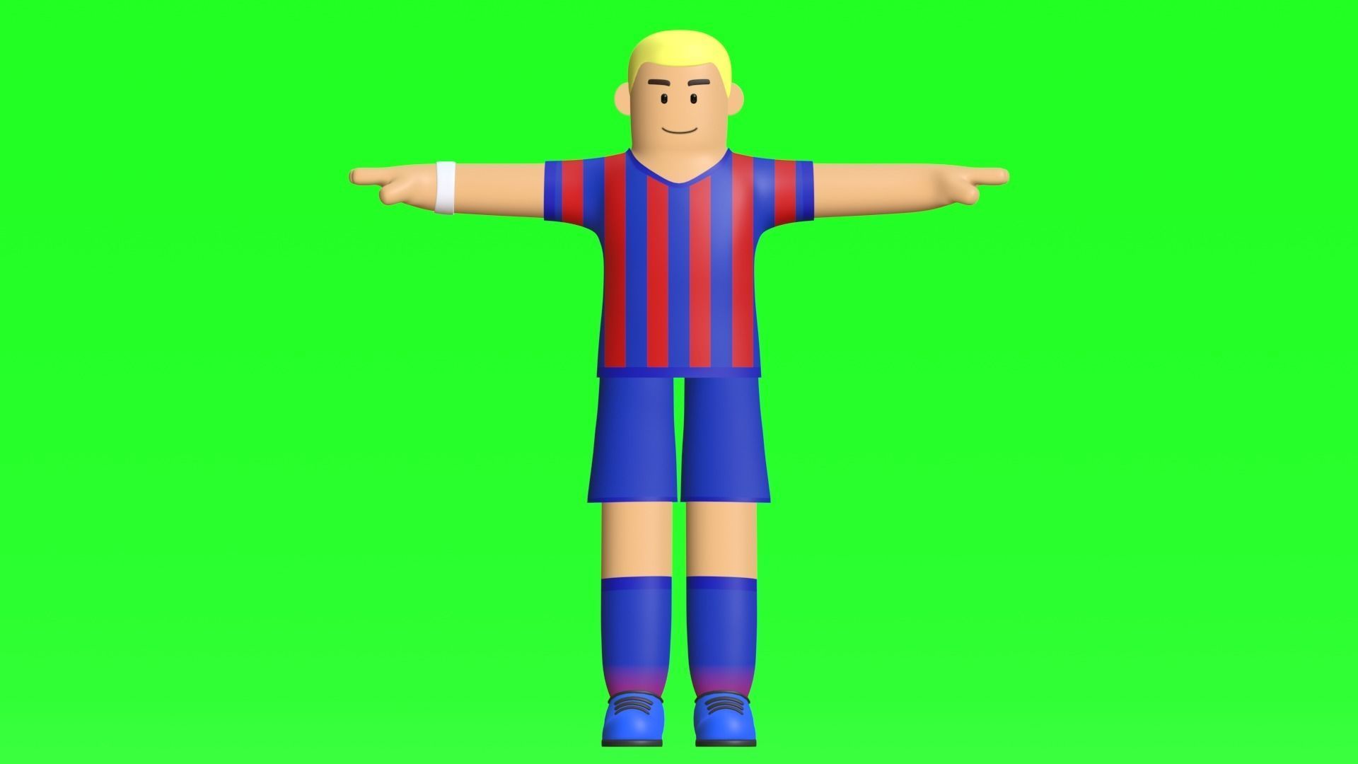Minimal Soccer player 3D Cartoon Character 3D model_12