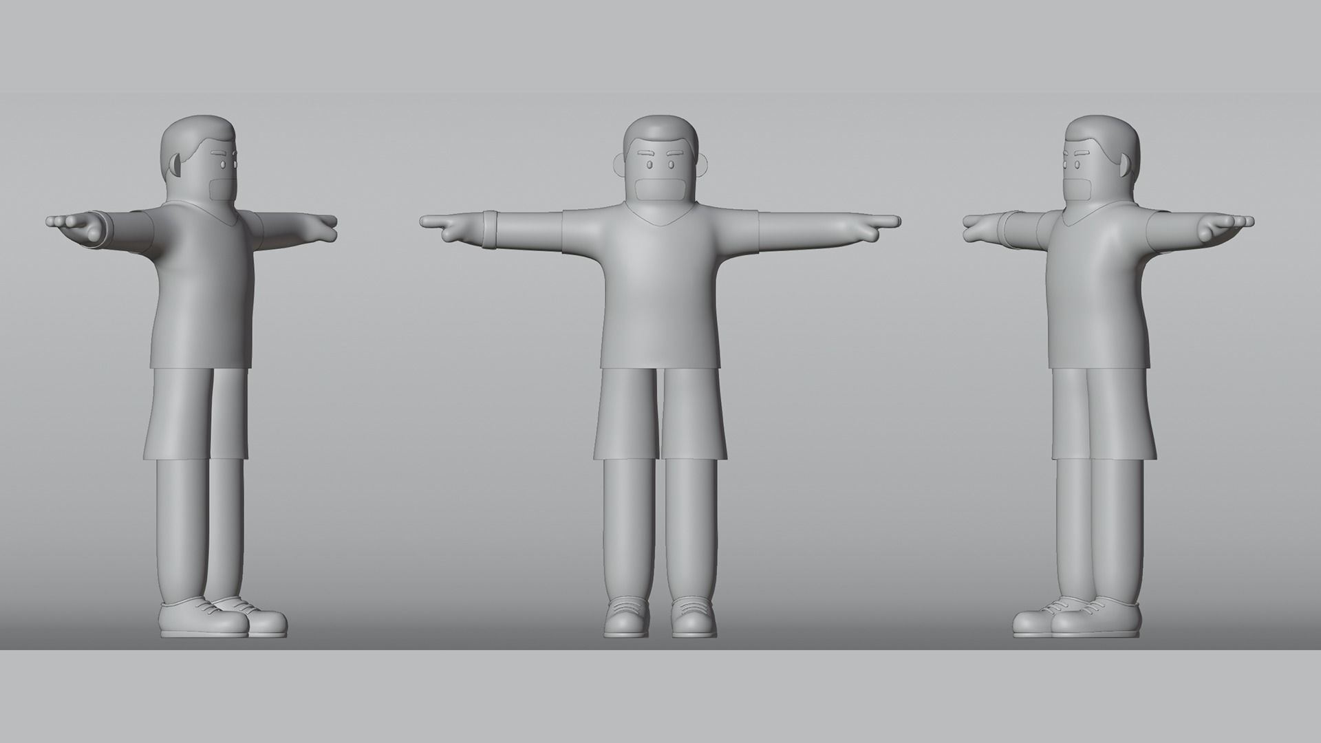 Minimal Soccer player 3D Cartoon Character 3D model_7