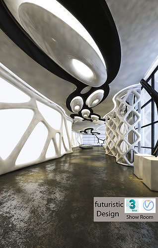Show Room Futuristic Design 3D model