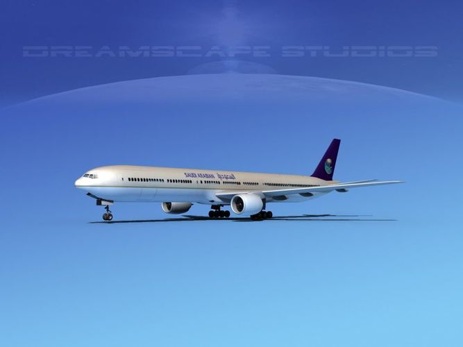 Boeing 777-300 Saudi 3D model