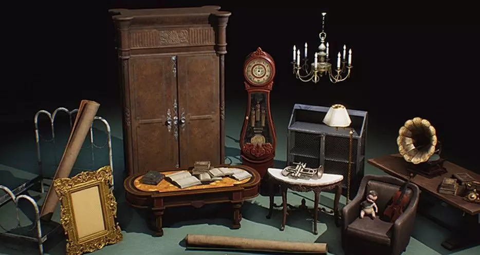 Game ready UE4 Furniture Realism Props Low-poly 3D model