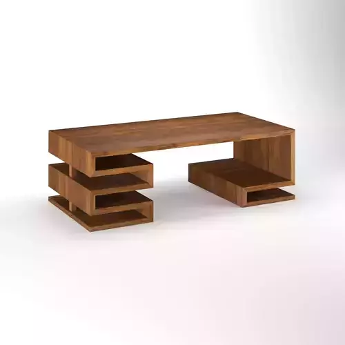 Wooden Office Counter 3D model Wooden Office Counter 3D model