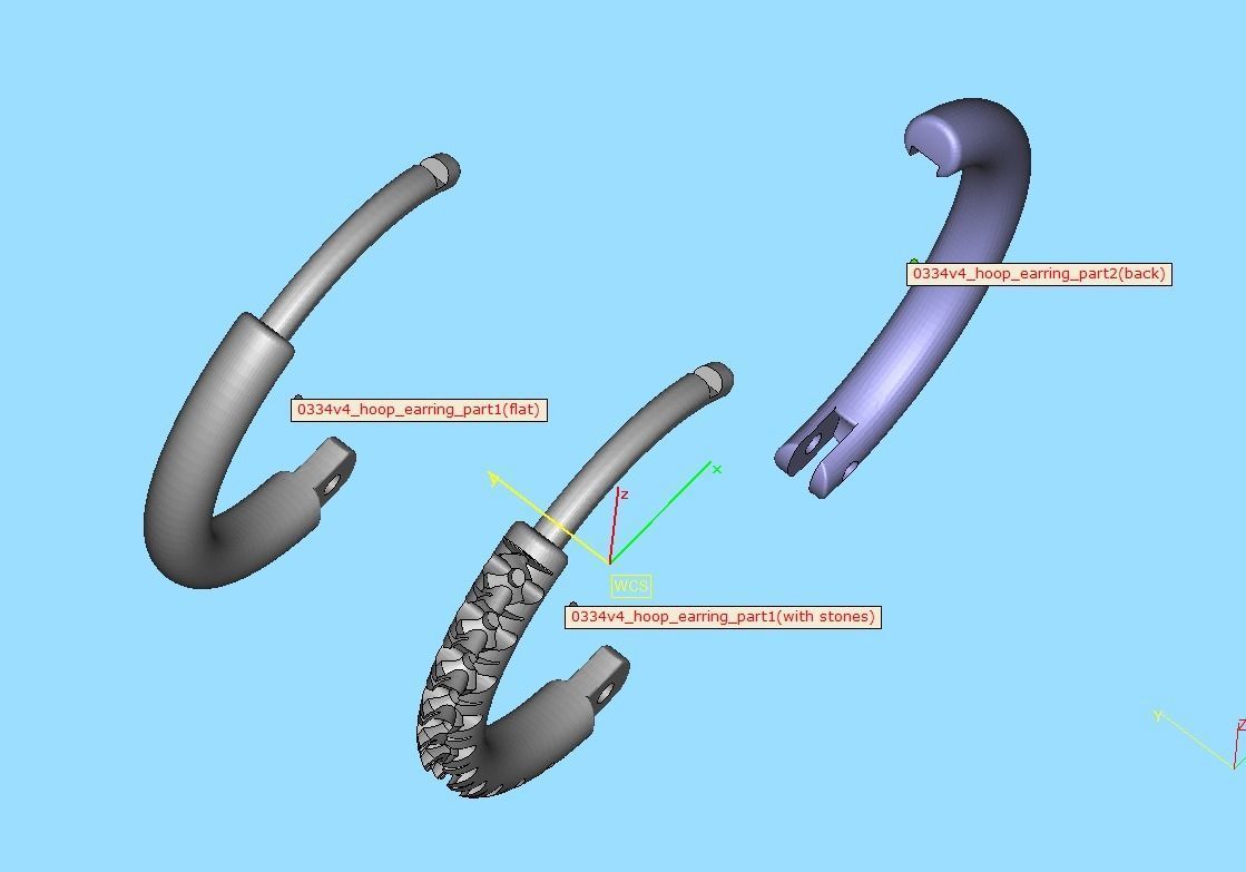 Small Hoop Earrings  French Pave setting 12mm inner size 3dmodel 3D print model_22