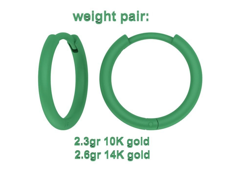 Small Hoop Earrings  French Pave setting 12mm inner size 3dmodel 3D print model_15