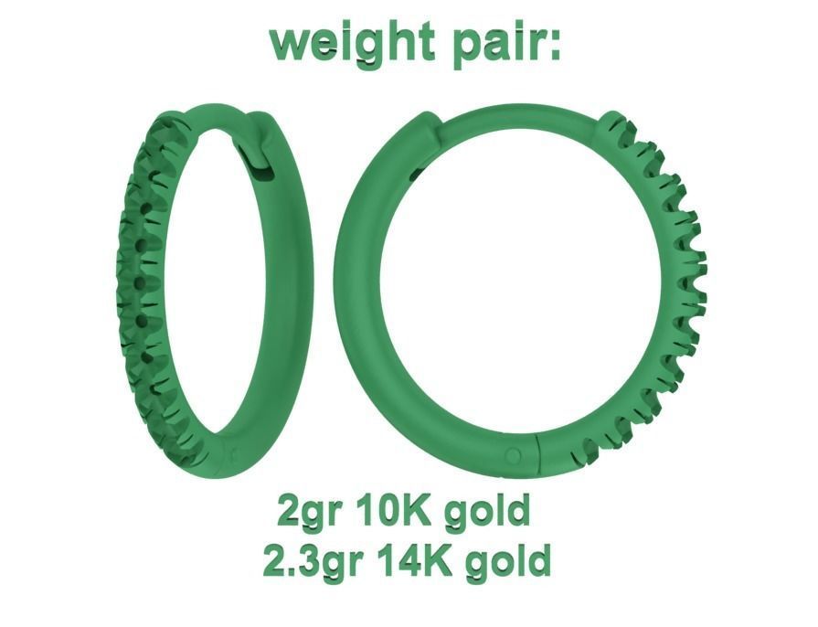 Small Hoop Earrings  French Pave setting 12mm inner size 3dmodel 3D print model_23