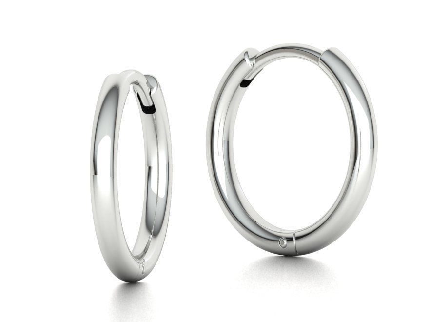 Small Hoop Earrings  French Pave setting 12mm inner size 3dmodel 3D print model_12