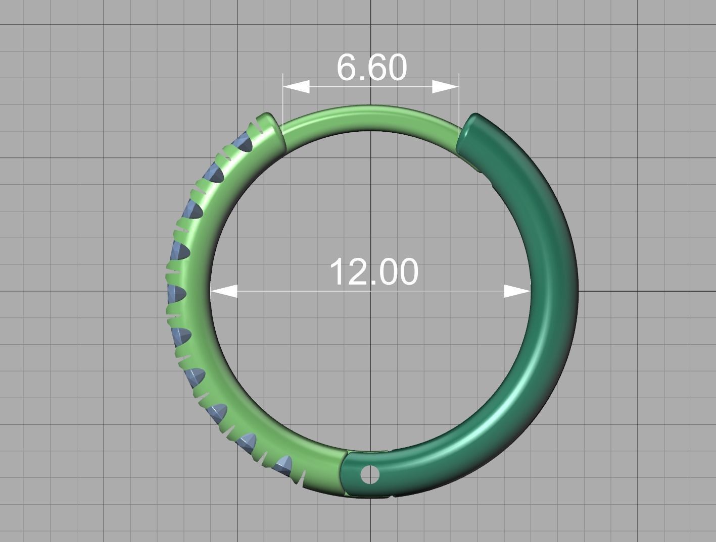 Small Hoop Earrings  French Pave setting 12mm inner size 3dmodel 3D print model_16