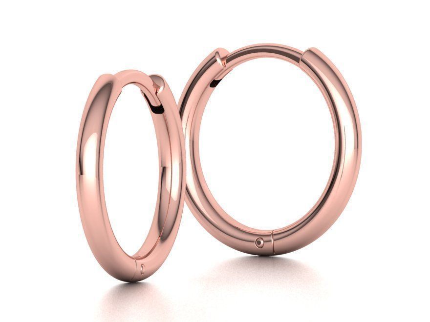 Small Hoop Earrings  French Pave setting 12mm inner size 3dmodel 3D print model_5