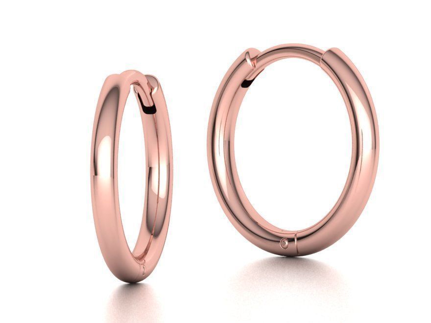 Small Hoop Earrings  French Pave setting 12mm inner size 3dmodel 3D print model_11