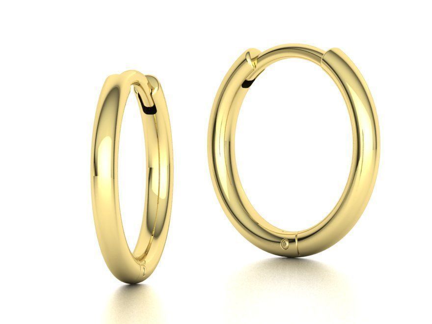 Small Hoop Earrings  French Pave setting 12mm inner size 3dmodel 3D print model_13